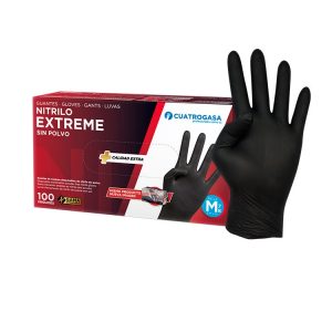 Luvas Nitrilo Extreme Preta X-Large  s/ Po 100uds